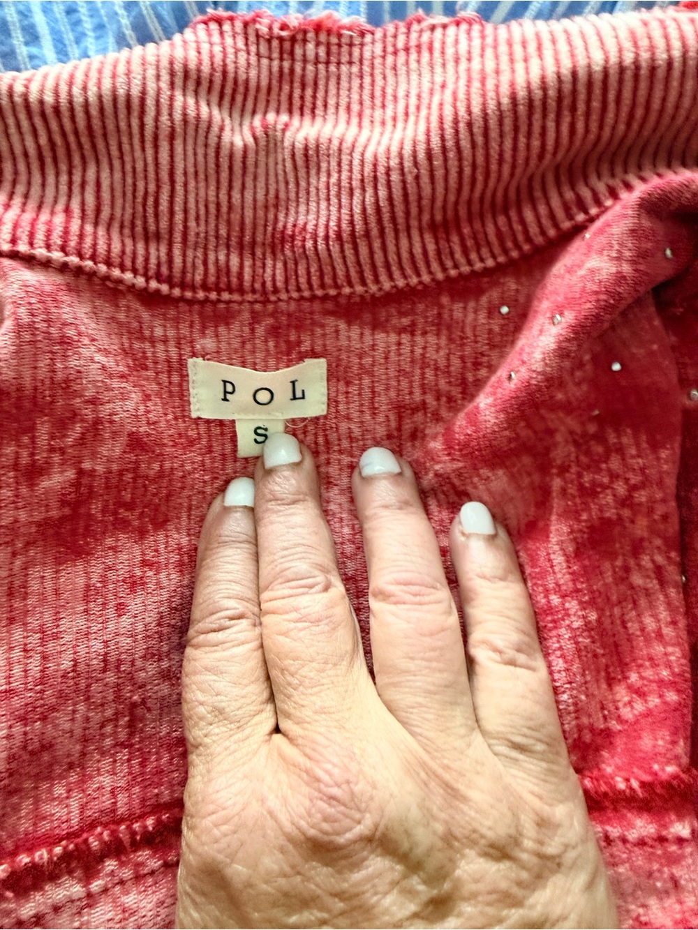 POL Pink Corduroy Studded Trucker Jacket - Picture 3 of 3